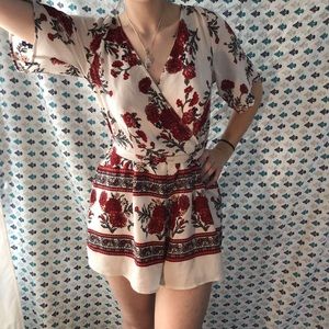 Red and white romper